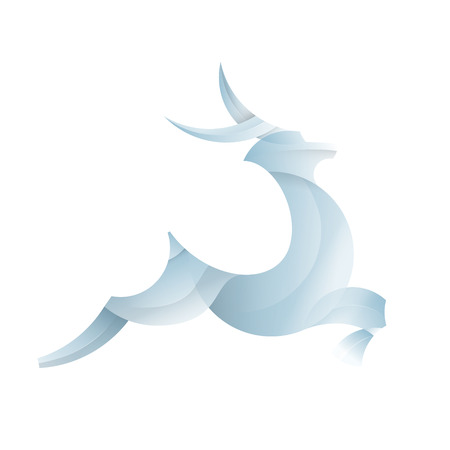 Racing reindeer trend gradient vector illustration artのイラスト素材