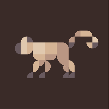 Monkey painted in the style of new flat artのイラスト素材