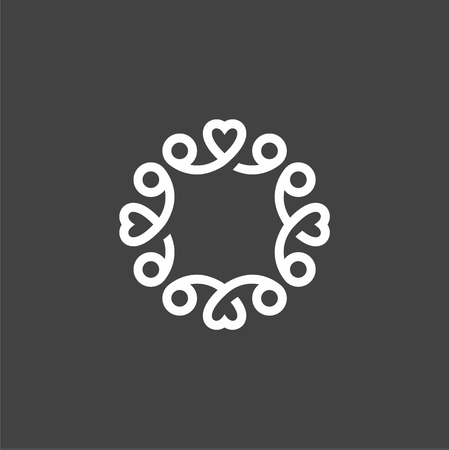 Heart pattern flat style illustration quality of the linear trend vector design artのイラスト素材