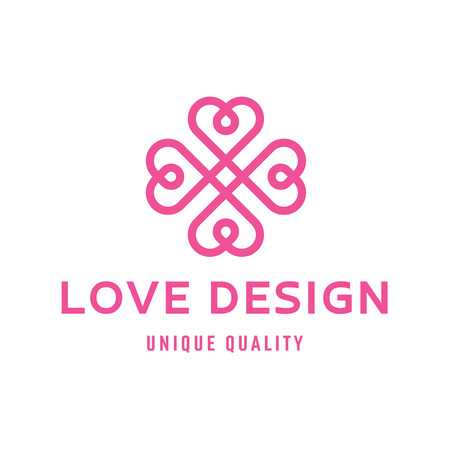 Love heart sign design template logo flat style quality illustration  linear trend vector artのイラスト素材