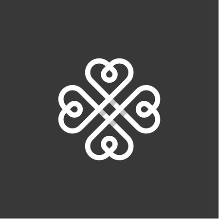 Heart sign pattern mark logo flat style illustration quality of the linear trend vector designのイラスト素材