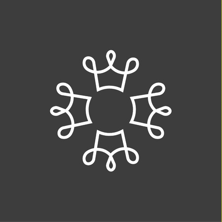 Monogram abstract crown in one lineのイラスト素材