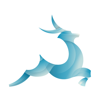 Deer jumping volume gradient quality markの写真素材