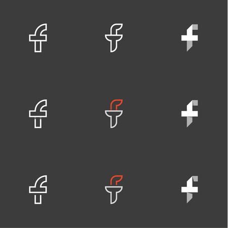 Symbols the Letter F form of vector illustration Flat trend style artのイラスト素材