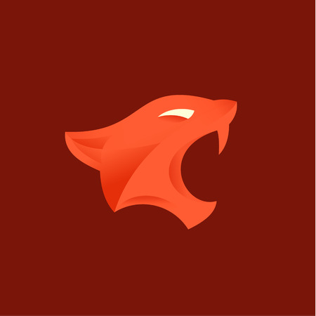 Mouth with fangs Lion illustration in gradients Trends Styleの写真素材