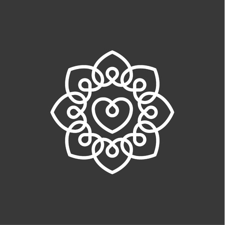 Love heart design template flat style quality illustration  linear trend vectorのイラスト素材