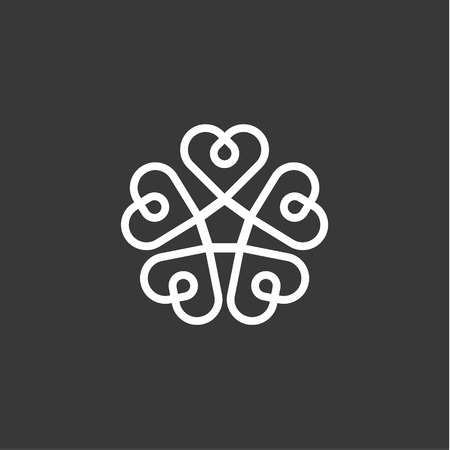 Heart pattern flat style illustration quality of the linear trend vector designのイラスト素材