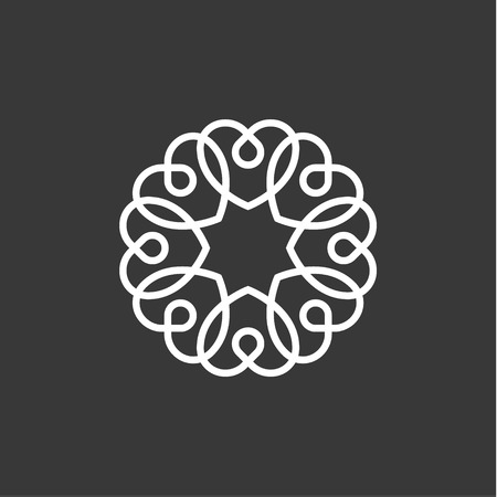 Heart pattern flat style illustration quality of the linear trend vector designのイラスト素材