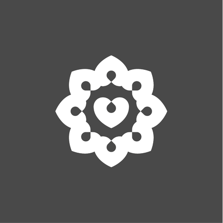 Minimalist design abstract color with heart in the middleのイラスト素材