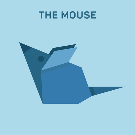 Mouse origami animal illustrations Flat Low, Polyのイラスト素材