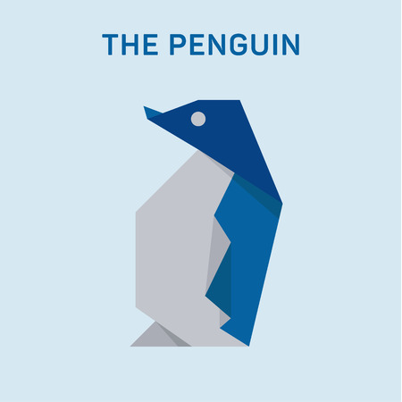 Penguin Origami Animals modern flat artのイラスト素材