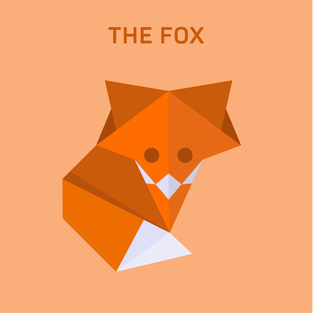 Fox origami vector illustration of flat polygonsのイラスト素材