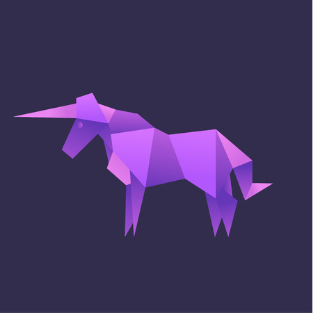 Unicorn Animals origami vector illustrationのイラスト素材