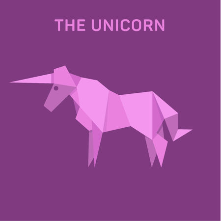 Unicorn origami vector illustration Animalsのイラスト素材