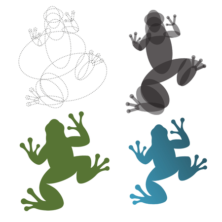 Toad frog, illustrations, construction mark the golden ratio trend logoのイラスト素材