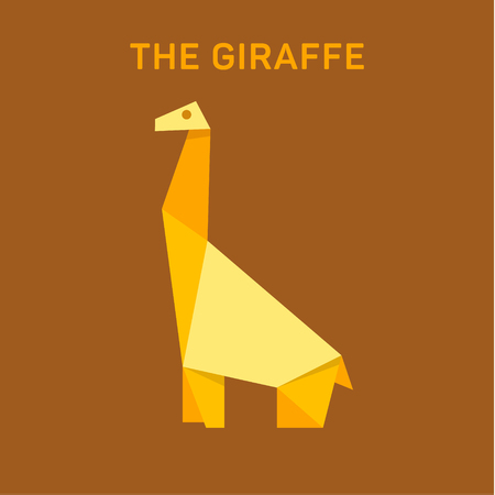 Giraffe Animals origami vector illustration flatのイラスト素材