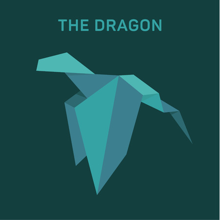 Origami Dragon Animals vector illustration flatのイラスト素材