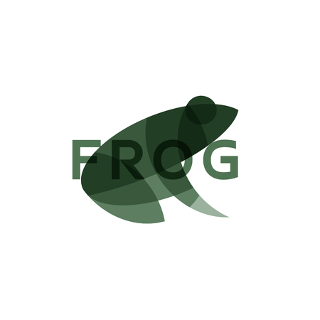 Frog illustration the effect of overlay modern vector trendy mark logoのイラスト素材