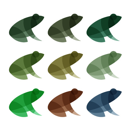 Frogs logos illustration the effect of overlay modern vector trendy mark.のイラスト素材