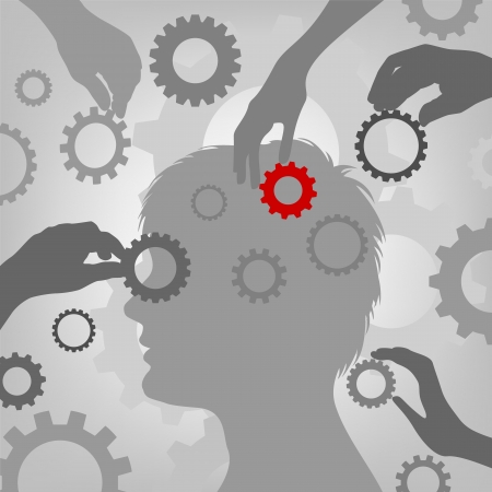 Gear Brain Head , graphic illustrationの写真素材