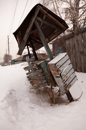 Metal postboxes in Russiaのeditorial素材