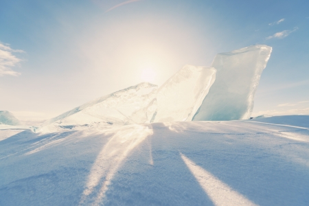 Little piece of ice, Lake Baikal  in Siberia の写真素材