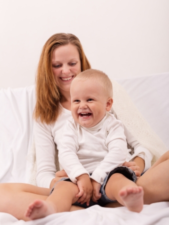 portrait of mother with baby の写真素材