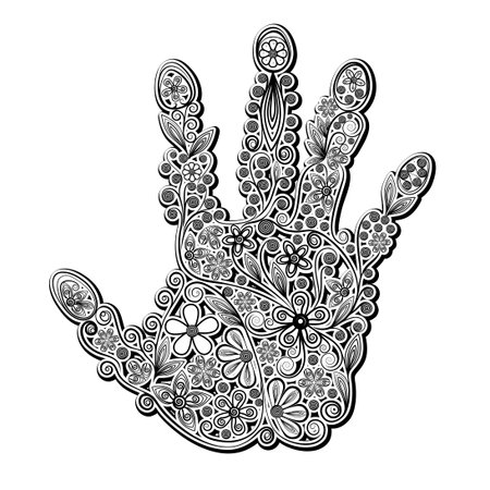Beautiful abstract floral hand. Vector のイラスト素材