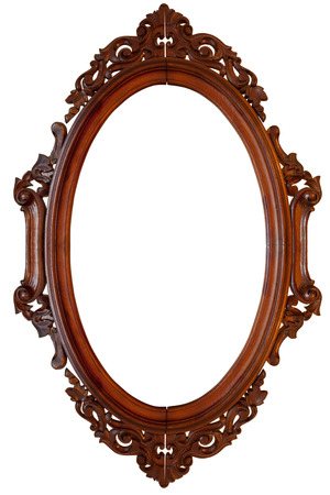 wooden frame isolated on a whiteの写真素材