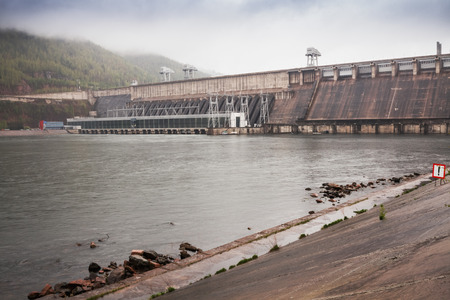 Hydroelectric Power Station in Krasnoyarsk, Russiaの写真素材