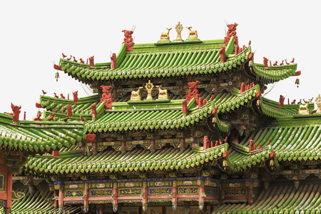 Amazing roof "Holy Gate" at the Museum of the Winter Palace Bogd Khan Ulan - Bator, Mongoliaのeditorial素材