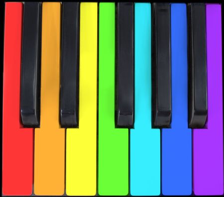 keyboard in rainbowの写真素材