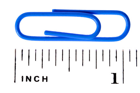 paper clip scale inch on white background