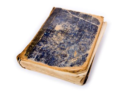 old book on white backgroundの写真素材