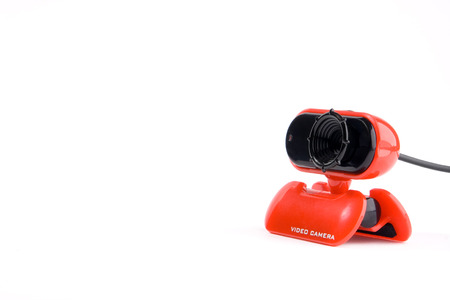 web camera isolated on white backgroundの写真素材