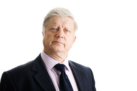 portrait  mature businessman on white backgroundの写真素材
