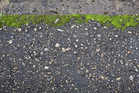 background from old asphalt with grassの写真素材