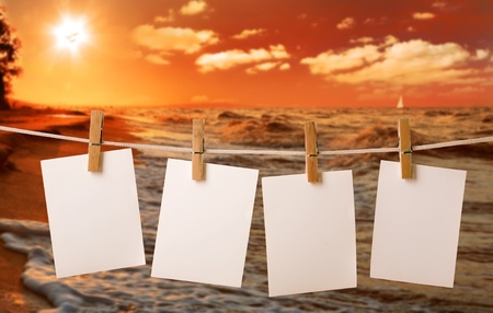 sunset on the beach of seaの写真素材