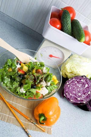 cooking vegetables food in kitchenの写真素材