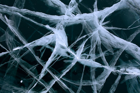 Baikal ice surface texture, cracks