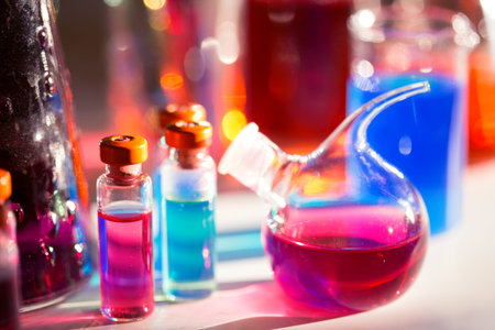 The tubes in the laboratory,  soft focus