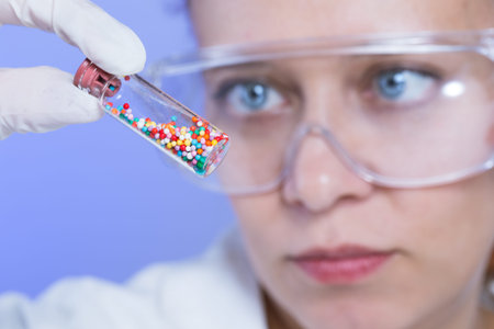 woman with test tubes in a chemistry lab