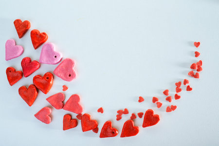 red heart on white