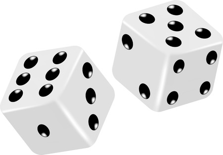 Two Vector White Diceのイラスト素材