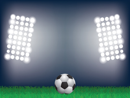  illustration of football on the stadiumのイラスト素材