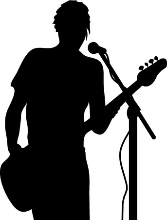 Vector Guitarist silhouetteのイラスト素材