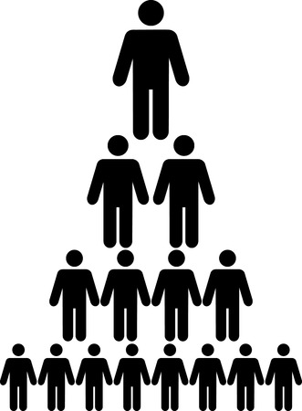 Organizational corporate hierarchy chart of a company of symbol peopleのイラスト素材