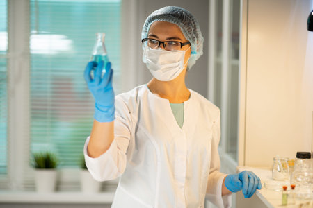 Female Medical Worker Conducting Laboratory Analyzes Examining Viruses And Other Human Diseases