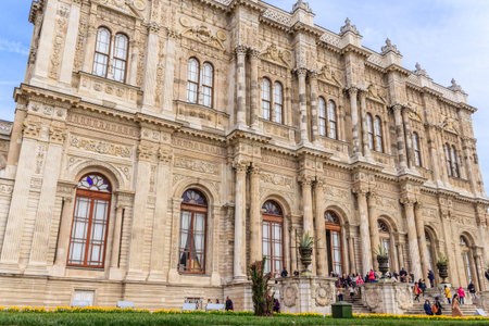 Facade of Dolmabahce palace Istanbulのeditorial素材