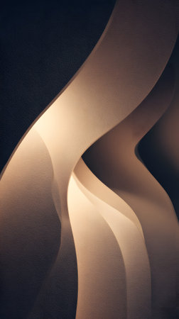 Curved lines create a soft and warm abstract pattern in neutral colorsの素材